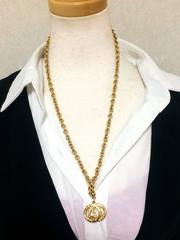 Vintage CELINE golden Eiffel tower and Triumphal arch pendant top chain necklace