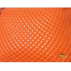 Vintage BALLY orange quilted lamb golden chain shoulder purse with fringes.