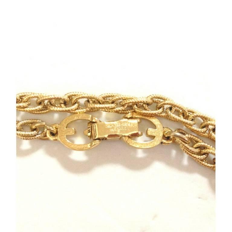 Women's MINT. Vintage Givenchy, Paris, New York golden long chain necklace. For Sale