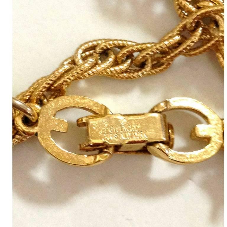 MINT. Vintage Givenchy, Paris, New York golden long chain necklace. For Sale 2