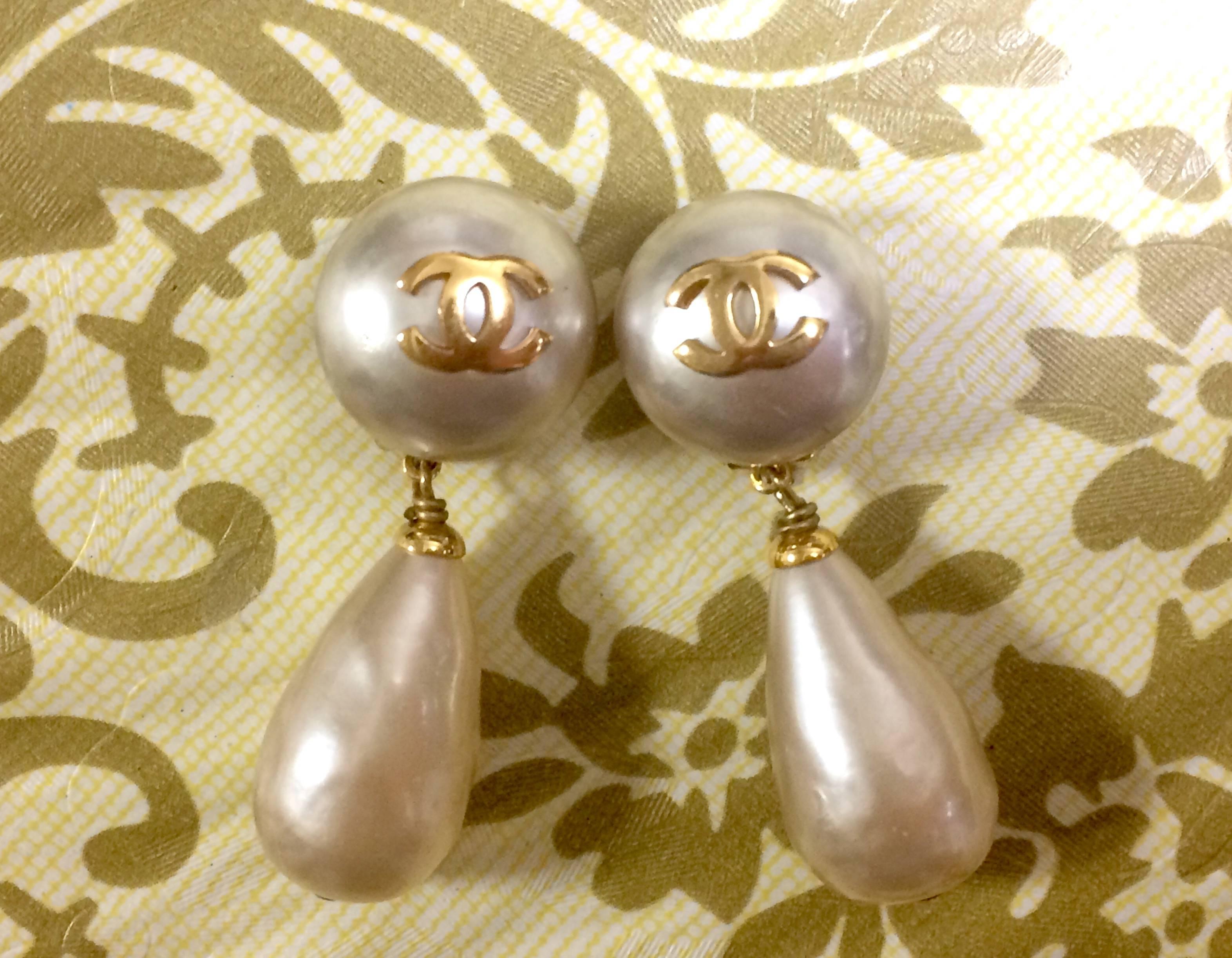 chanel teardrop earrings