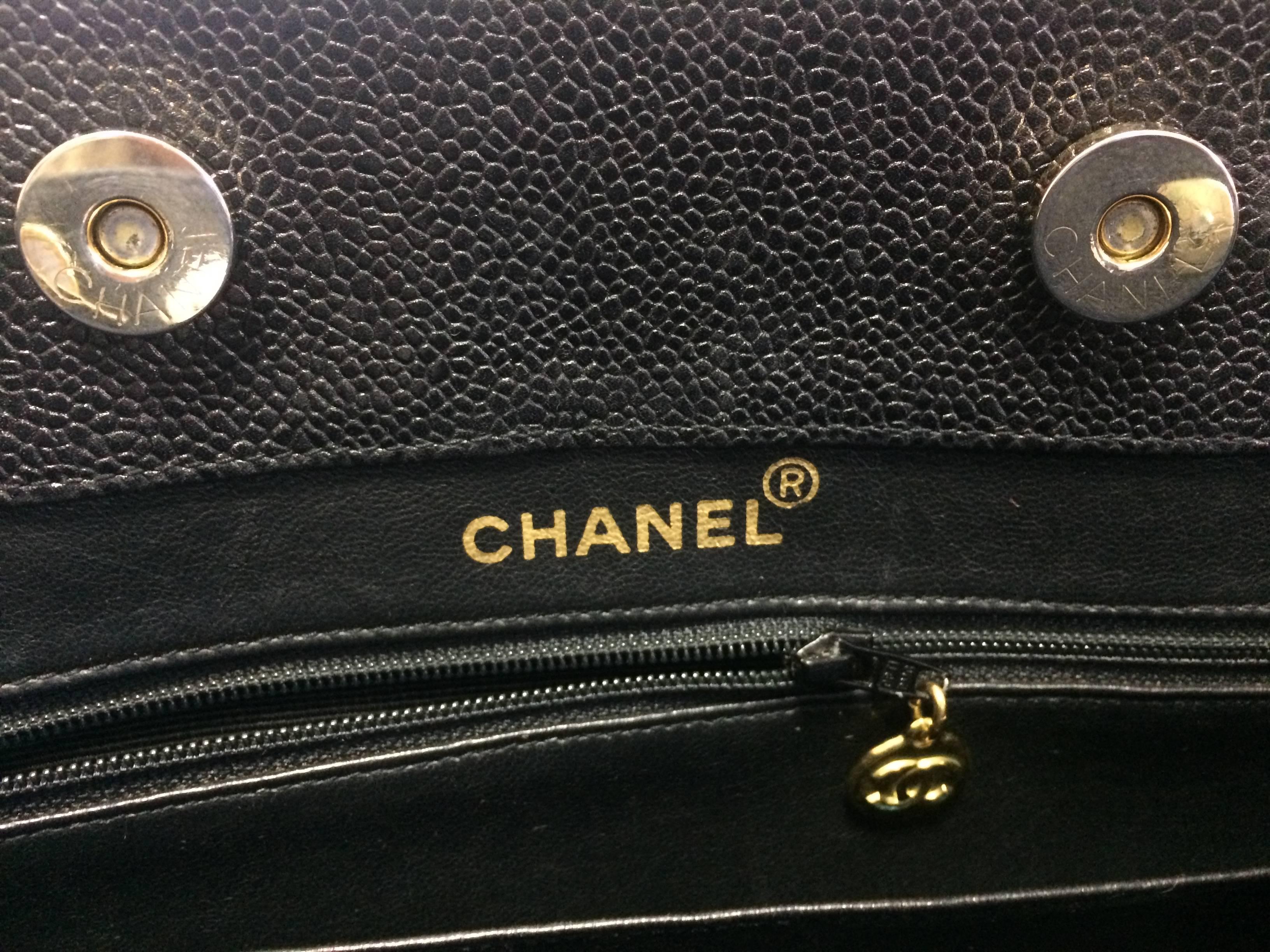 Vintage CHANEL rare 2.55 combo design black caviar leather chain shoulder bag. 2