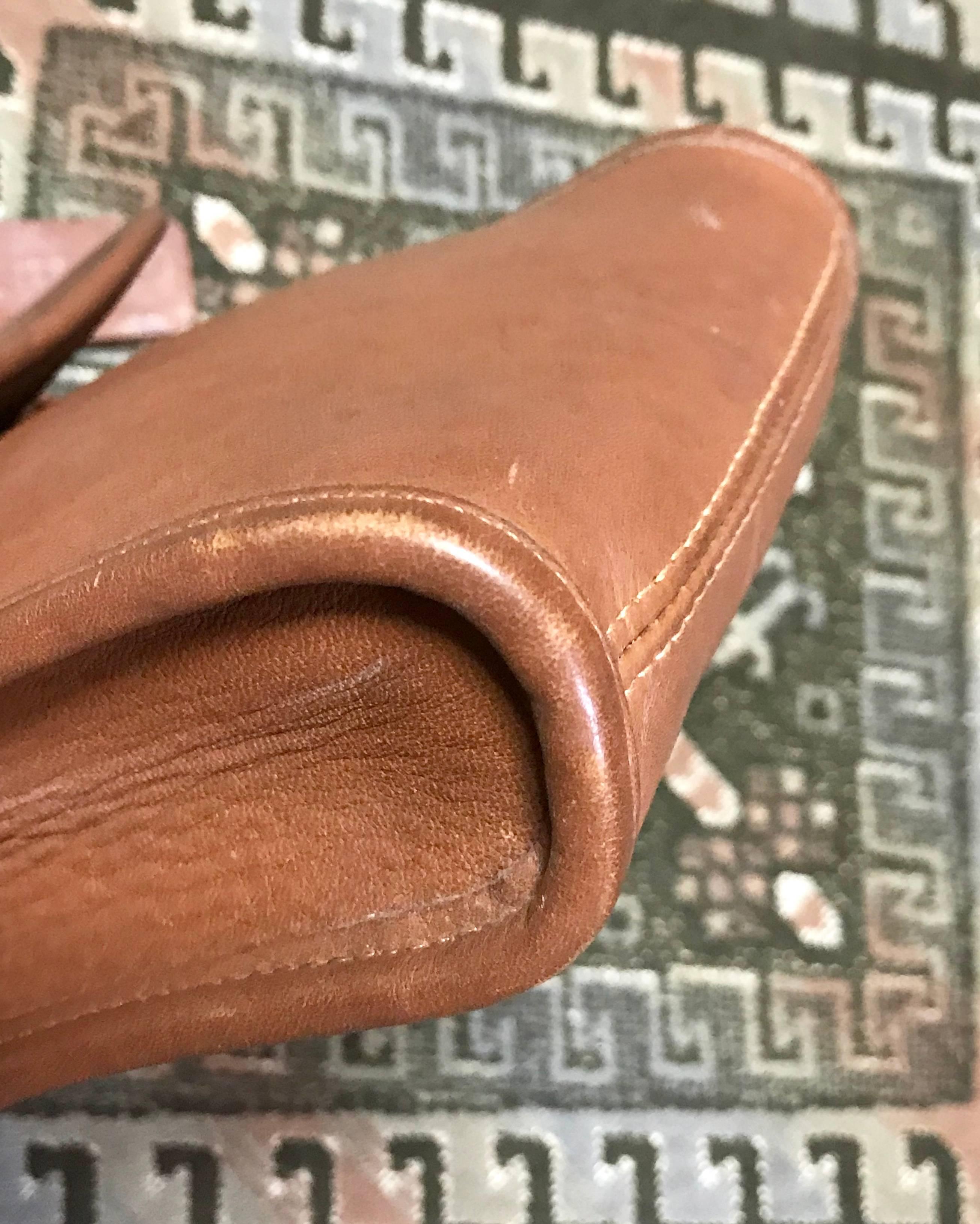 vintage coach brown leather shoulder bag