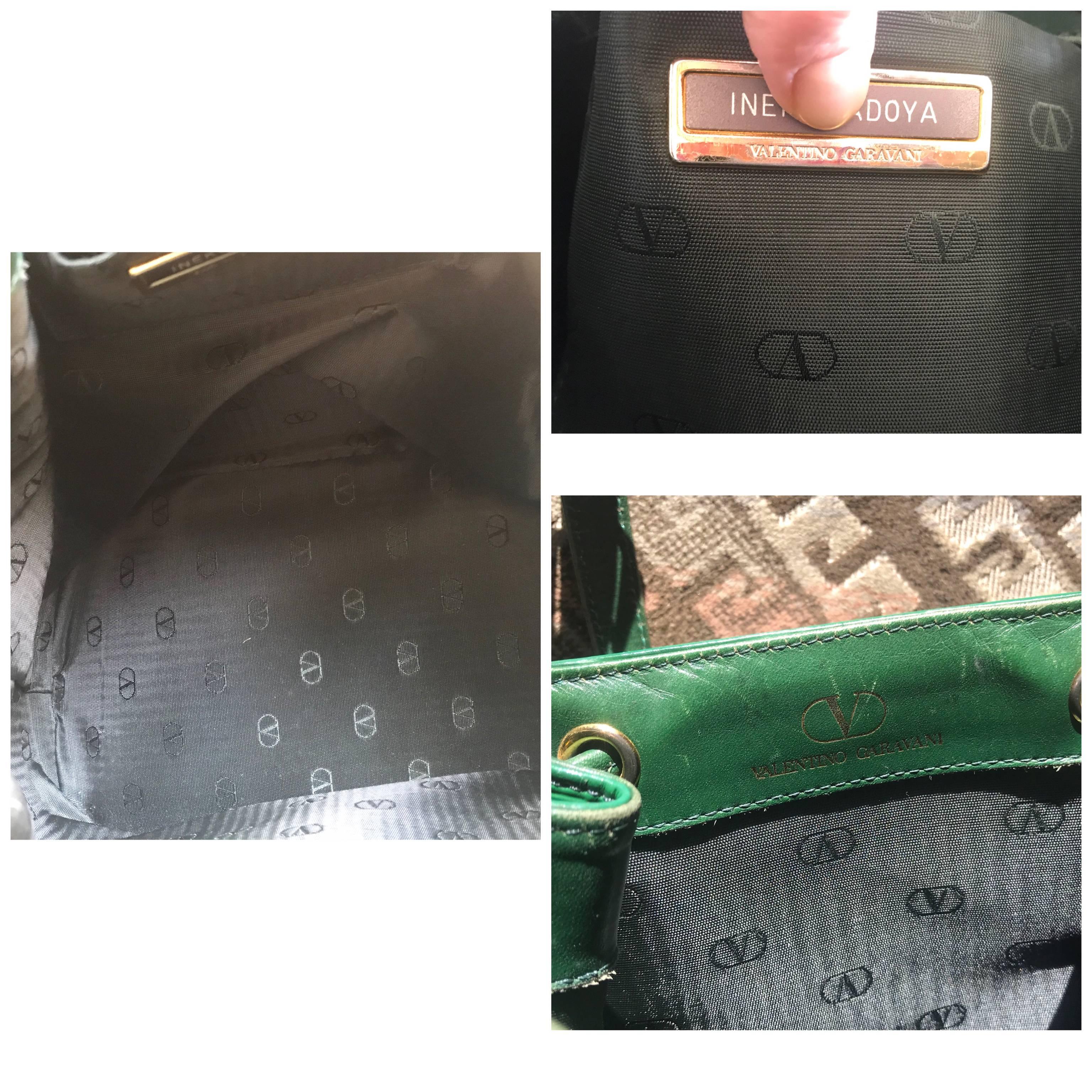 Vintage Valentino Garavani green epi leather bucket NOE style shoulder bag. 1