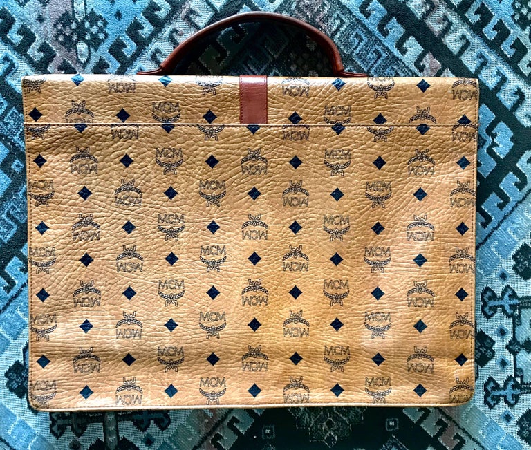 Vintage MCM brown monogram briefcase, business bag, document bag