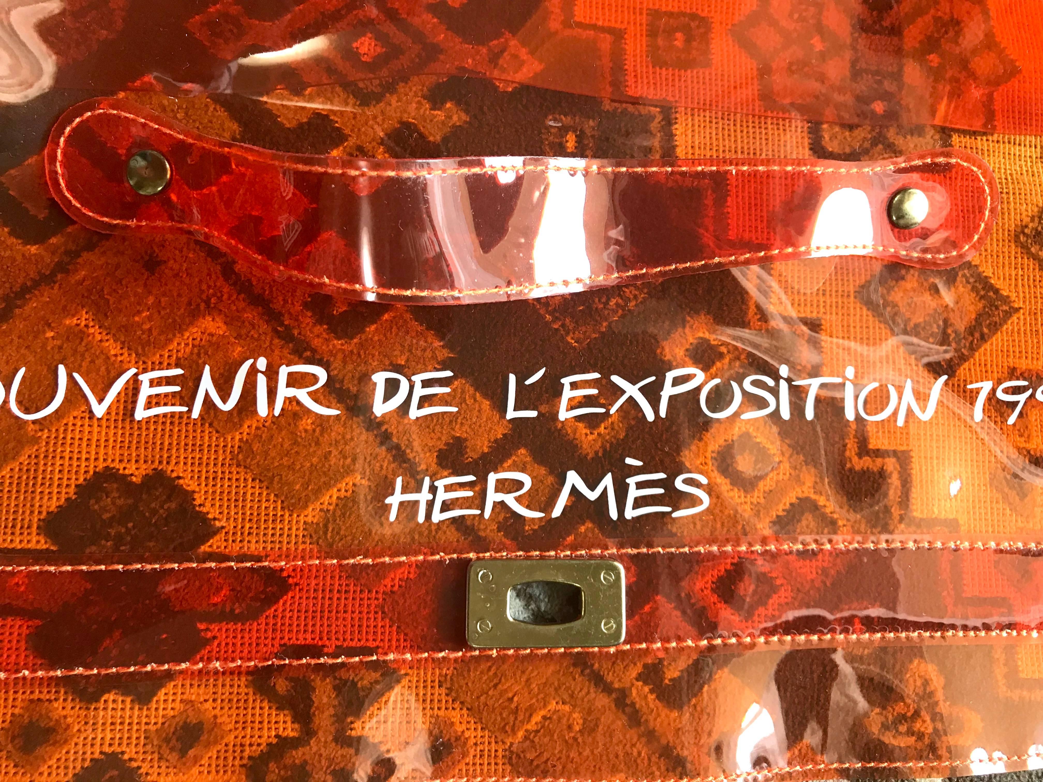 Vintage Hermes rare transparent orange vinyl Kelly bag Japan Limited Edition. 6