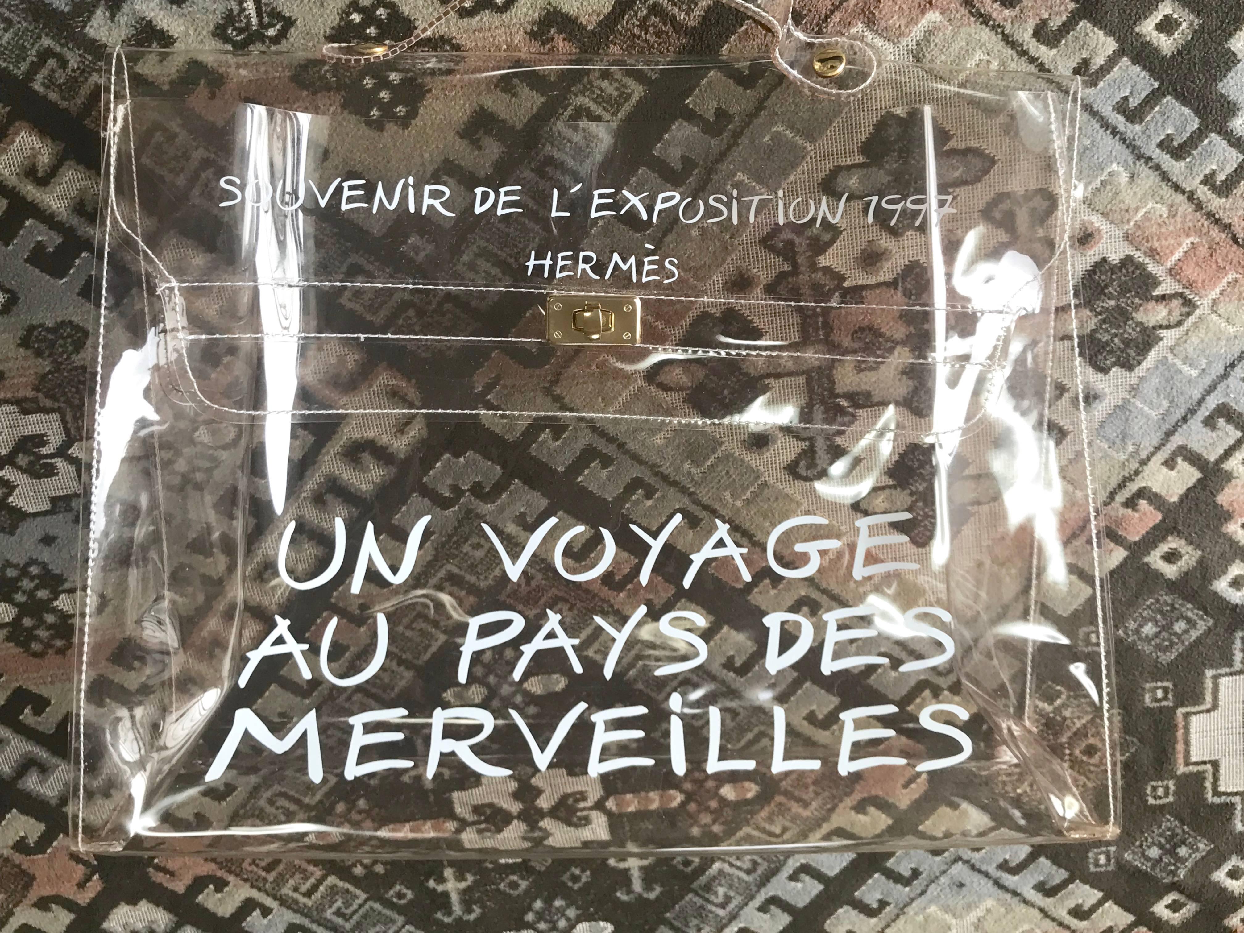 MINT. Vintage Hermes clear, transparent vinyl Kelly bag, Japan limited Edition.  8