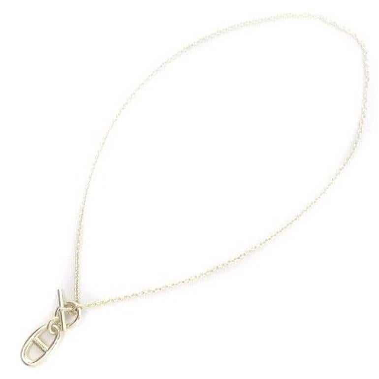 Women's or Men's Vintage Hermes silver 925  chaine d'ancre top chain necklace. Classic jewelry. For Sale