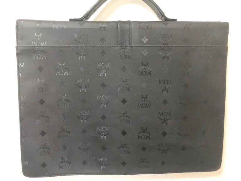 Vintage MCM black monogram briefcase, business bag, document bag