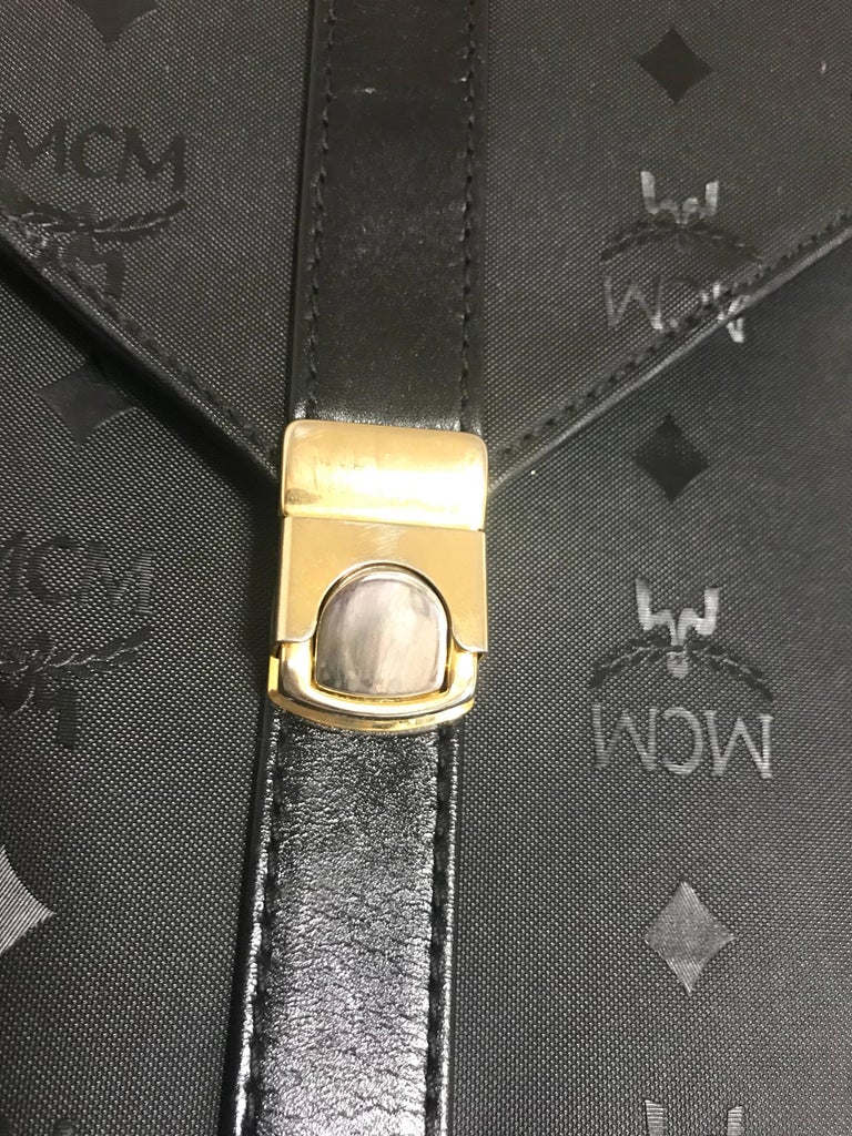 Vintage MCM black monogram briefcase, business bag, document bag