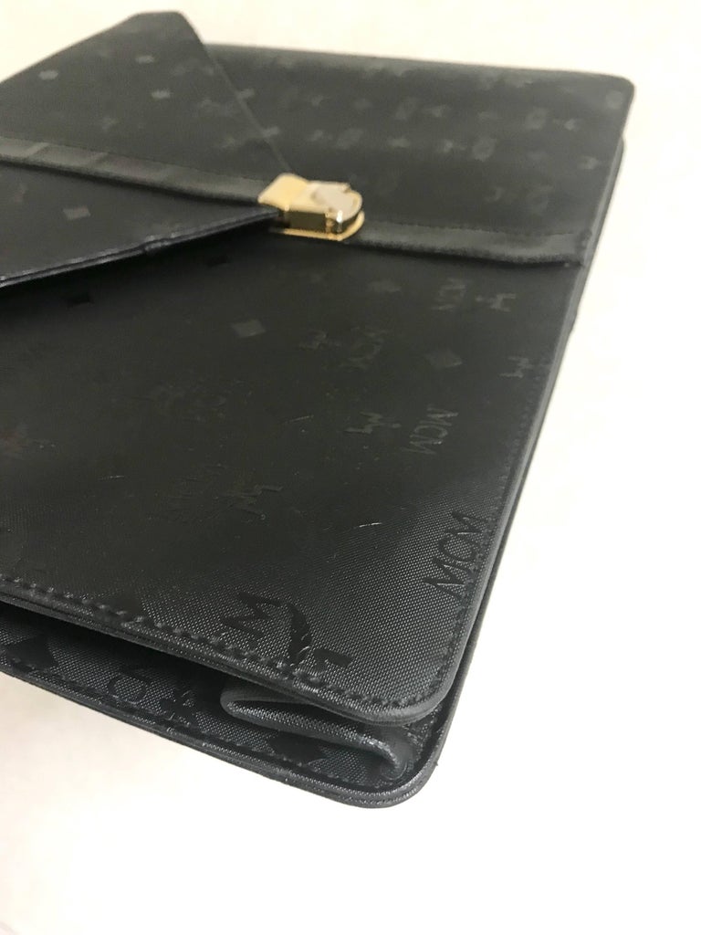 Vintage MCM black monogram briefcase, business bag, document bag