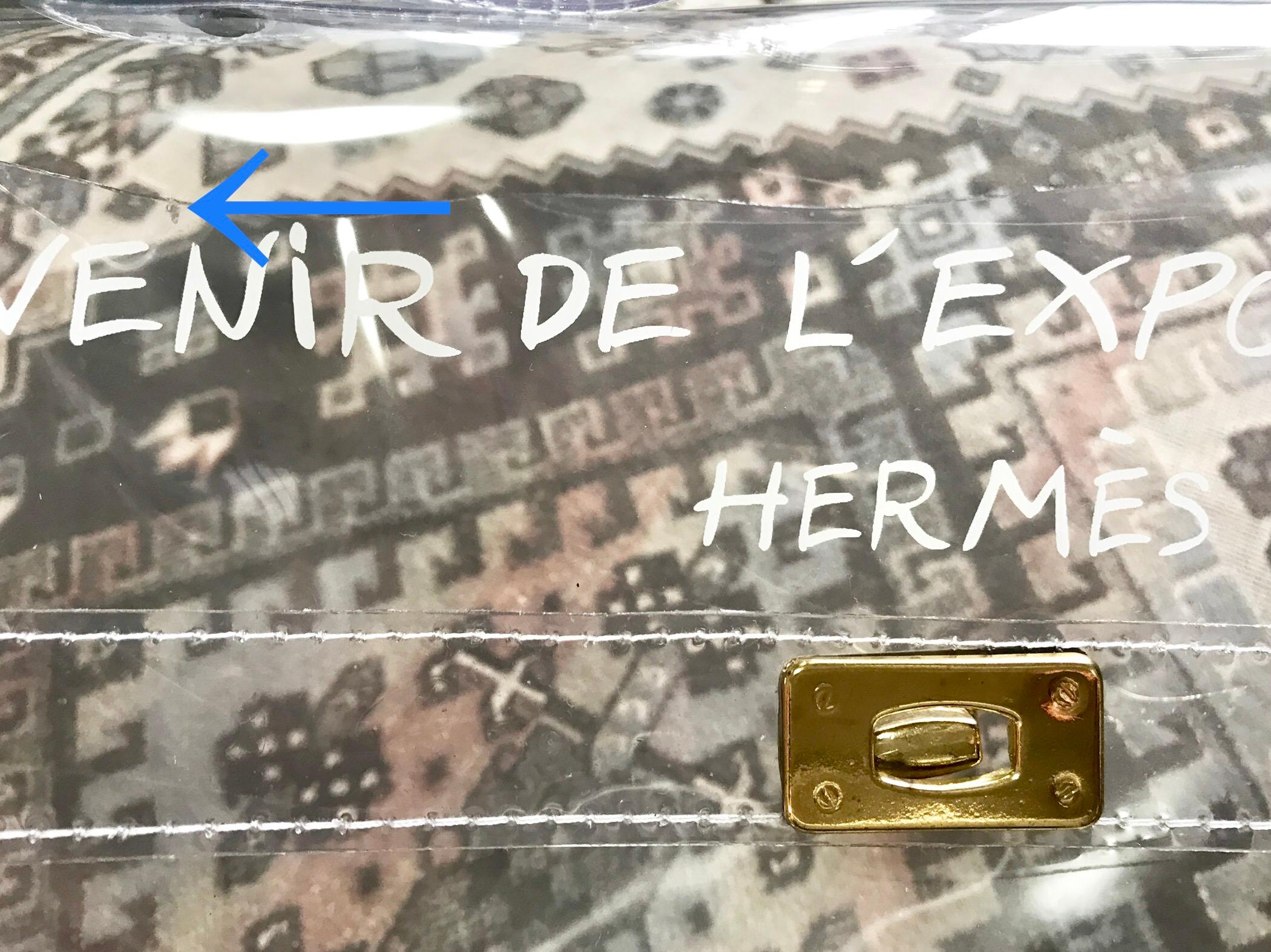 Vintage Hermes transparent clear vinyl Kelly beach bag, Japan limited Edition.  5