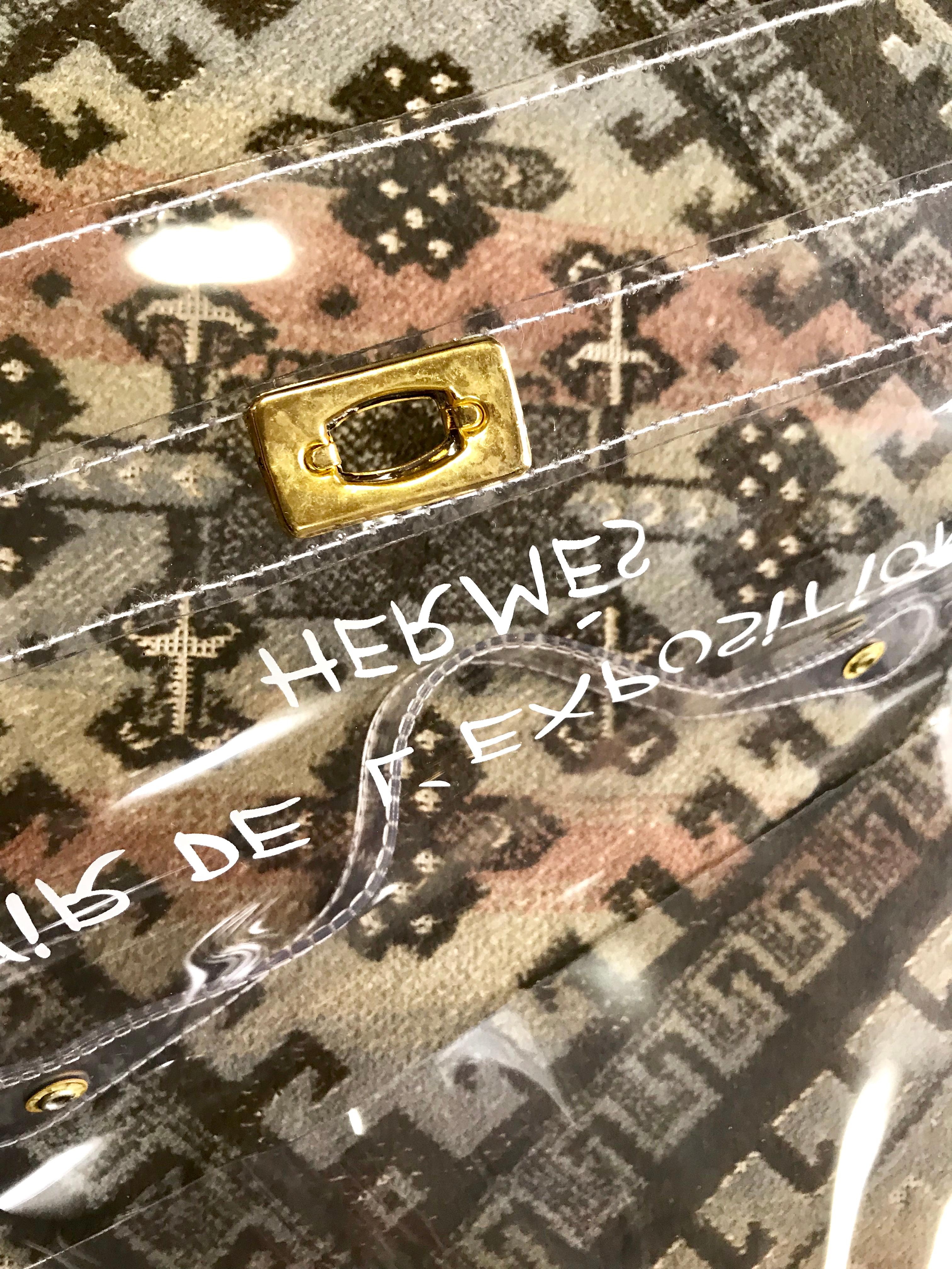 Vintage Hermes transparent clear vinyl Kelly beach bag, Japan limited Edition.  1