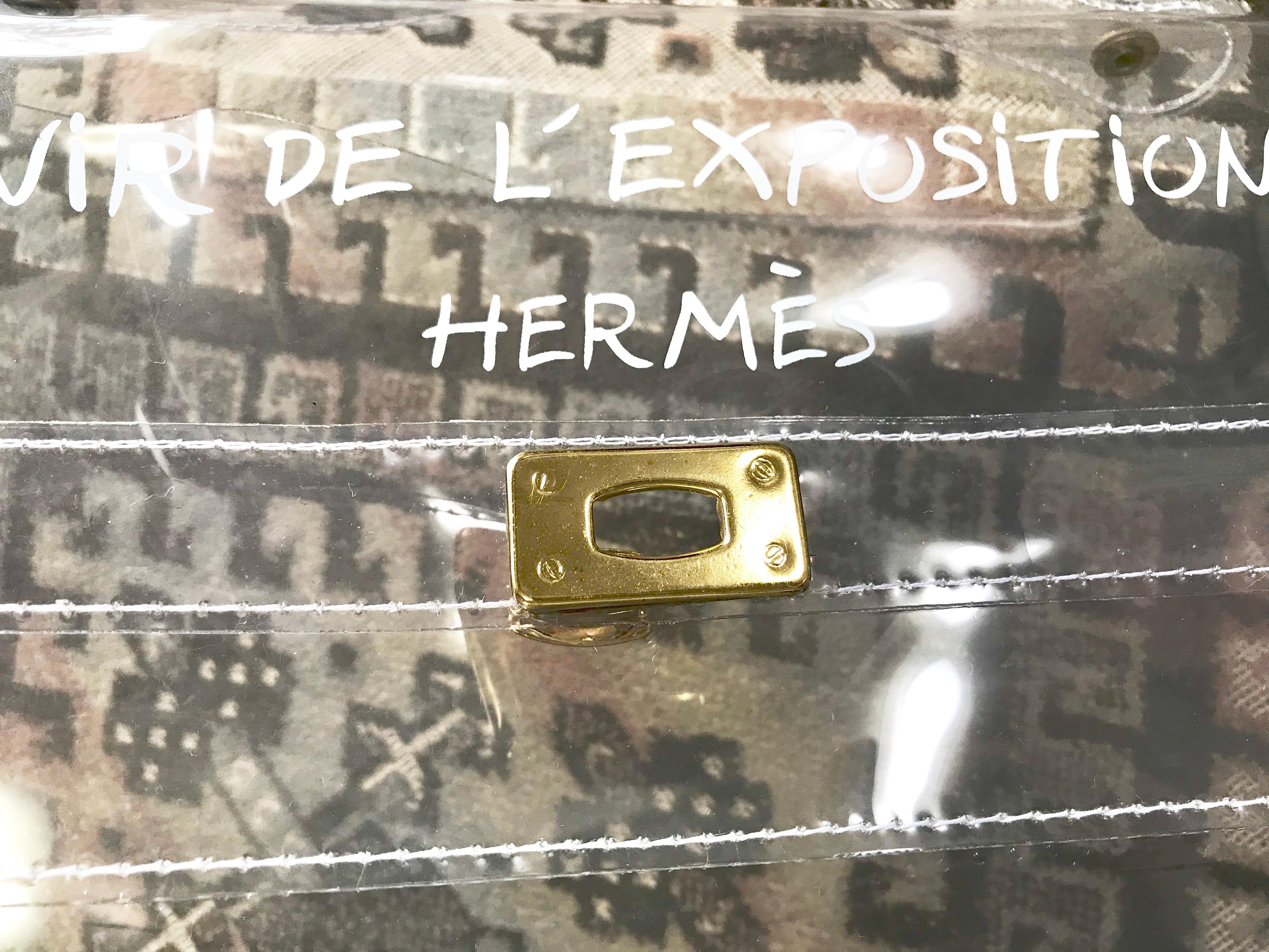 Women's Vintage Hermes transparent clear vinyl Kelly beach bag, Japan limited Edition. 