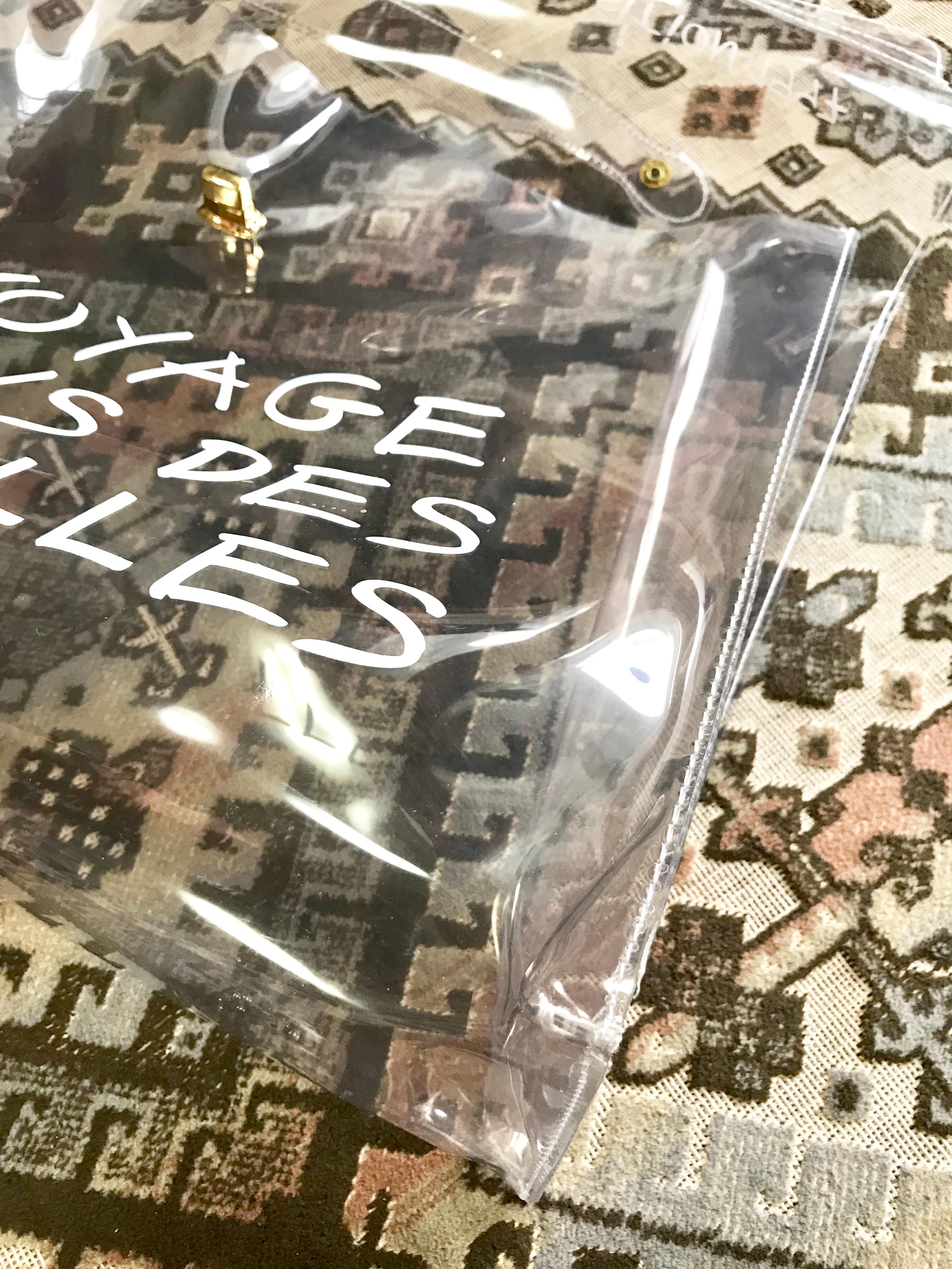 Vintage Hermes transparent clear vinyl Kelly beach bag, Japan limited Edition.  6