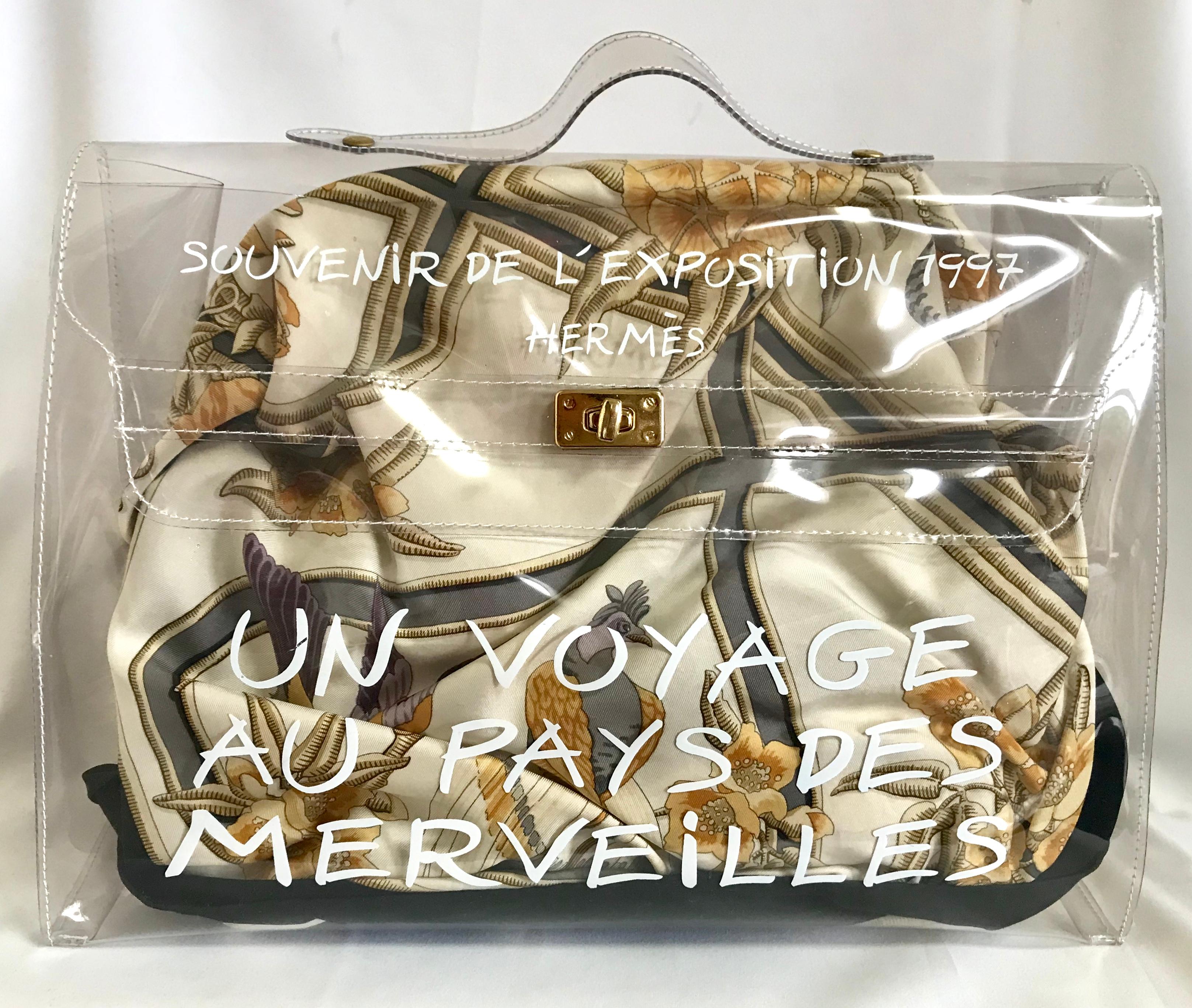 Vintage Hermes transparent clear vinyl Kelly beach bag, Japan limited Edition.  10