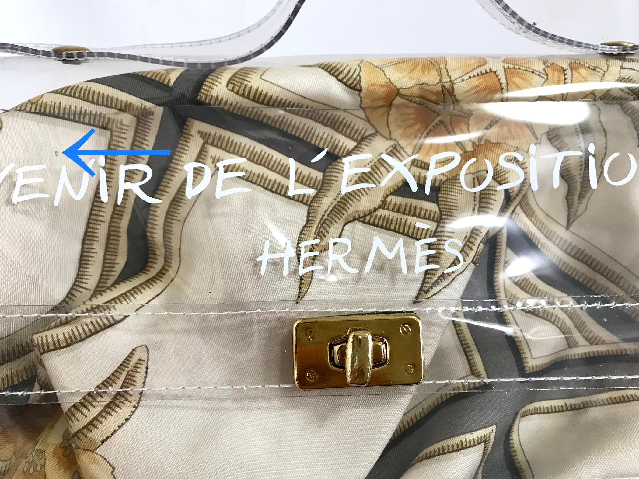Vintage Hermes transparent clear vinyl Kelly beach bag, Japan limited Edition.  3