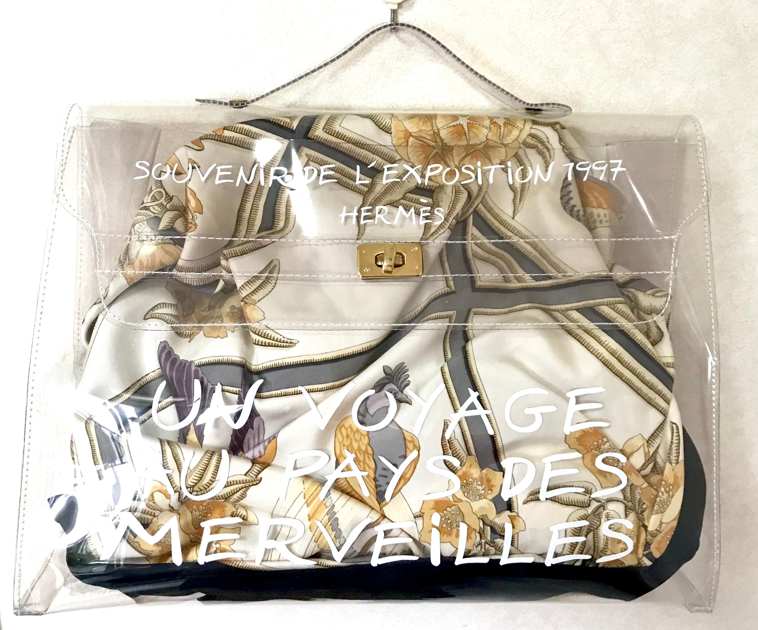 Vintage Hermes transparent clear vinyl Kelly beach bag, Japan limited Edition.  12