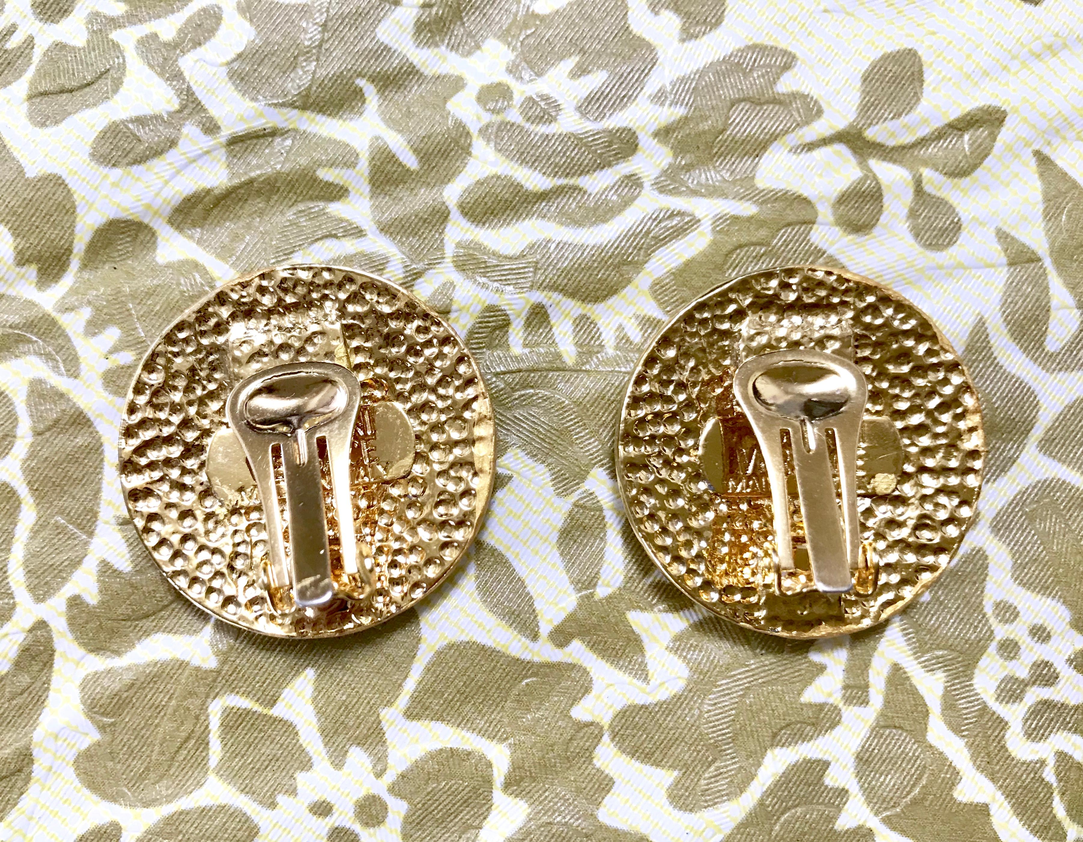 Vintage Gianni Versace golden round medusa motif earrings. Lady Gaga style. For Sale 4