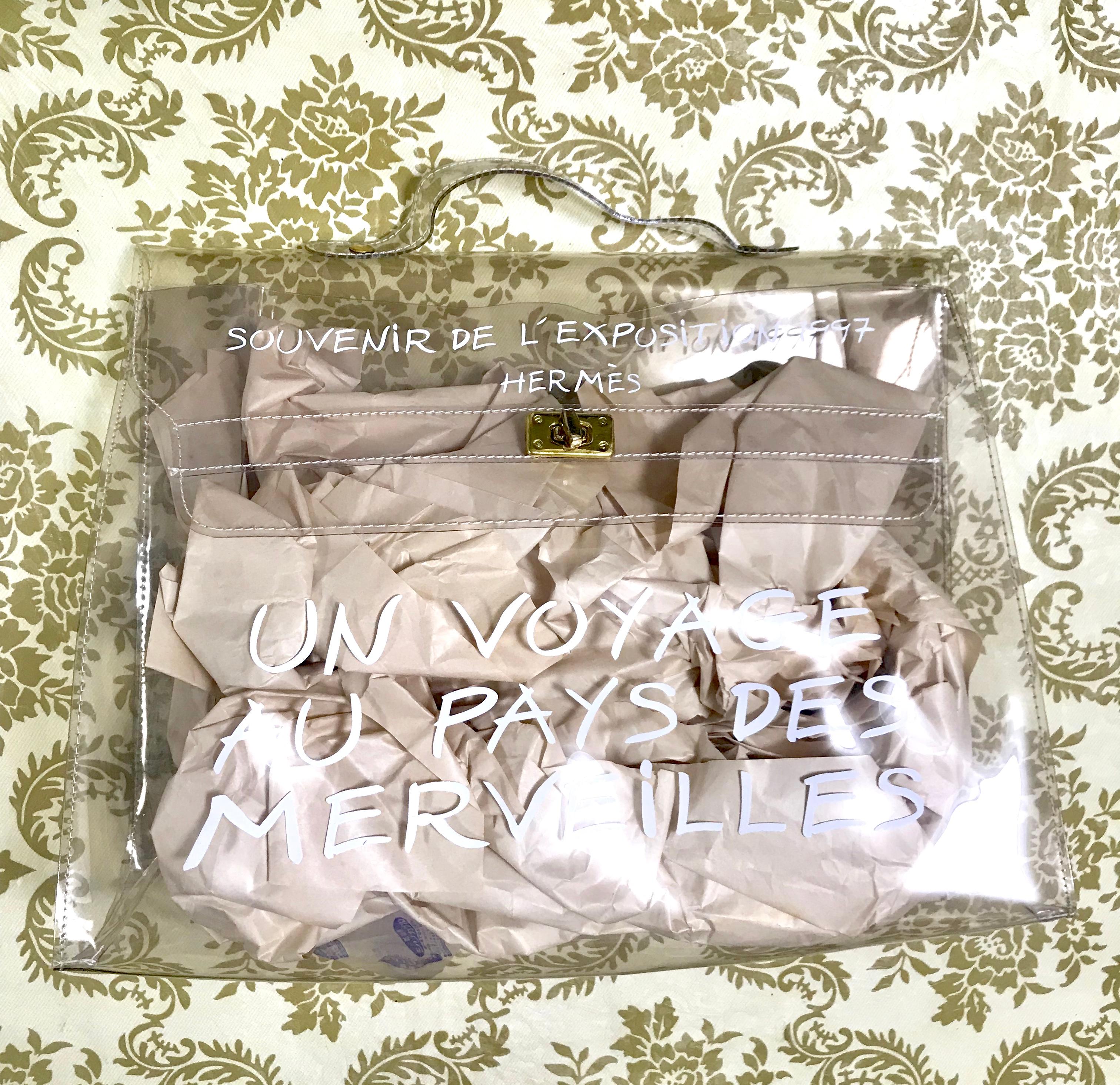 Vintage Hermes transparent clear vinyl Kelly bag, Japan limited Edition. Rare. For Sale 8