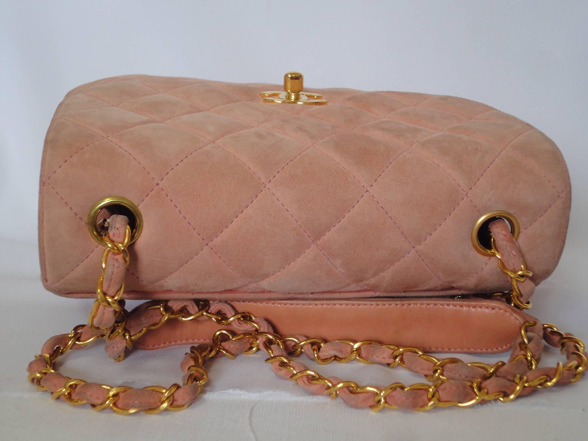 pink and gold chanel bag