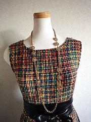 Vintage Sonia Rykiel rare golden coin motif flower charm with crystal stones