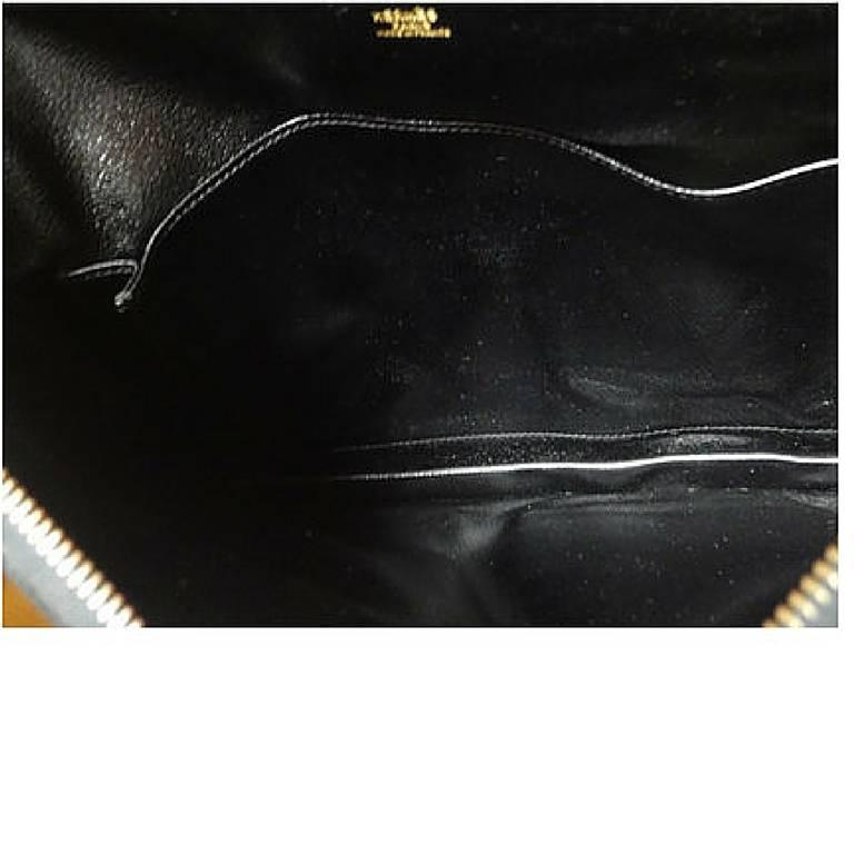 Women's or Men's 80's Vintage HERMES business portfolio bag, president in calf, suede, lizard. For Sale