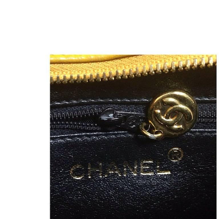 Vintage CHANEL lucky yellow color, lambskin classic chain mini shoulder bag. For Sale 1