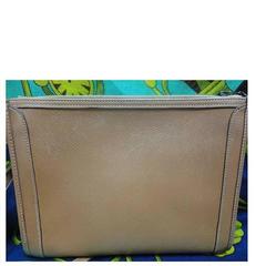 80's vintage HERMES tanned brown, courchevel leather, shoulder bag, clutch purse