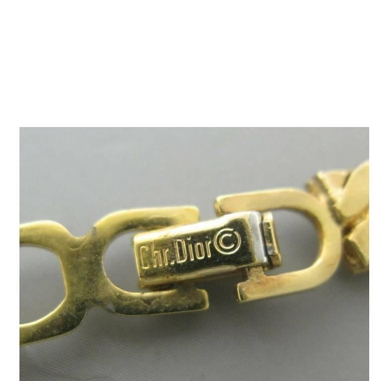 Women's MINT. Vintage Christian Dior thick golden knot design statement necklace. For Sale