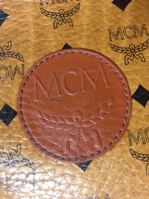 Vintage MCM brown monogram round shape shoulder bag with fringe