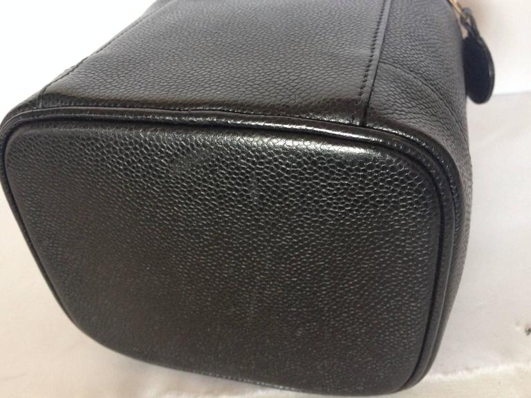 Vintage CHANEL black caviarskin cosmetic and toiletry mini bag, party ...