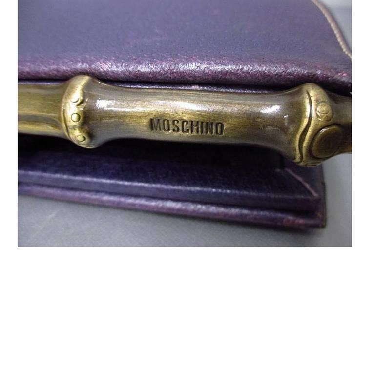 Women's or Men's Vintage MOSCHINO purple pigskin oval shape clutch wallet bag by Red Wall 