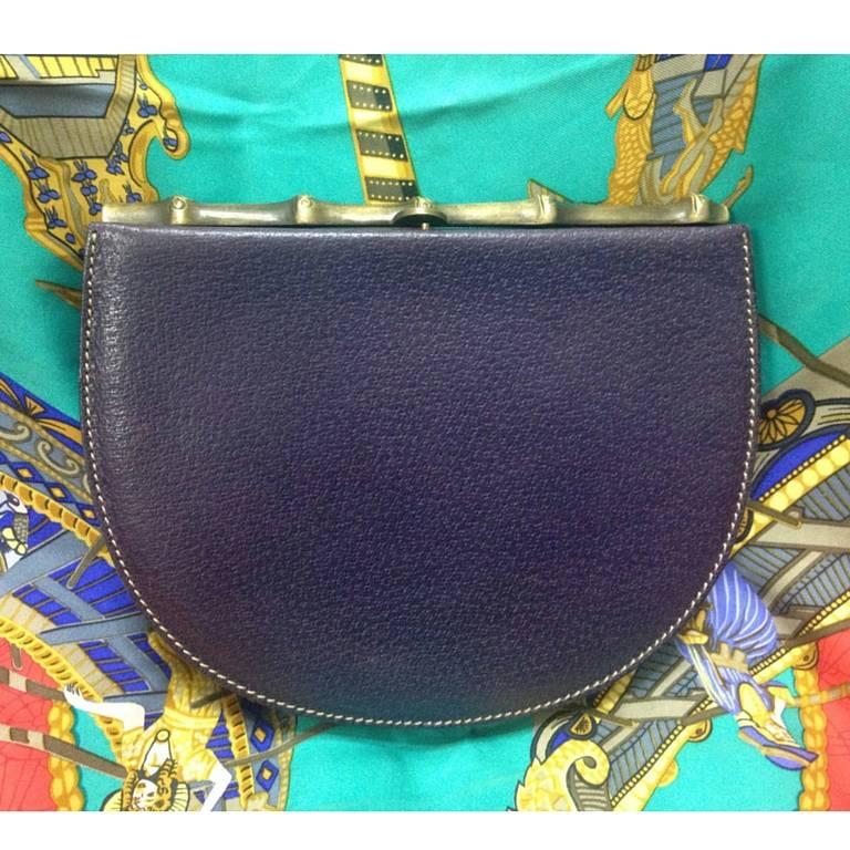 Vintage MOSCHINO purple pigskin oval shape clutch wallet bag by Red Wall  2