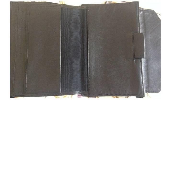 Vintage CHANEL goatskin black wallet, bill, card, checkbook, and ...