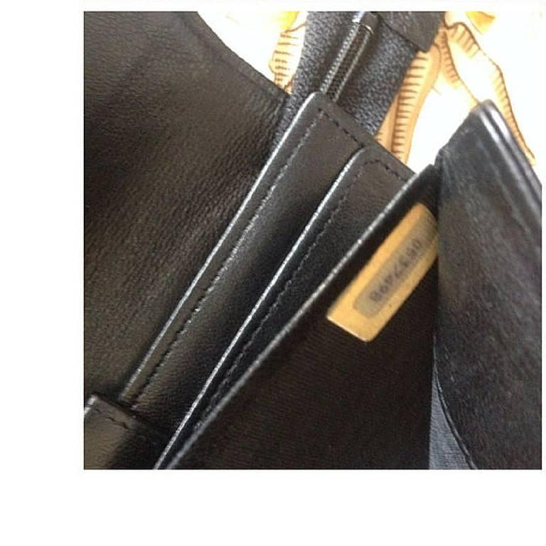 Vintage CHANEL goatskin black wallet, bill, card, checkbook, and passport case 5
