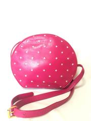 Vintage Valentino Garavani pink  round shape shoulder bag with white emboroidery