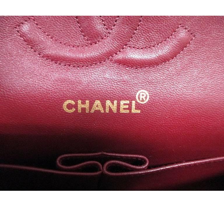 Vintage CHANEL classic double flap 2.55 chain shoulder bag with chevron stitch.  2