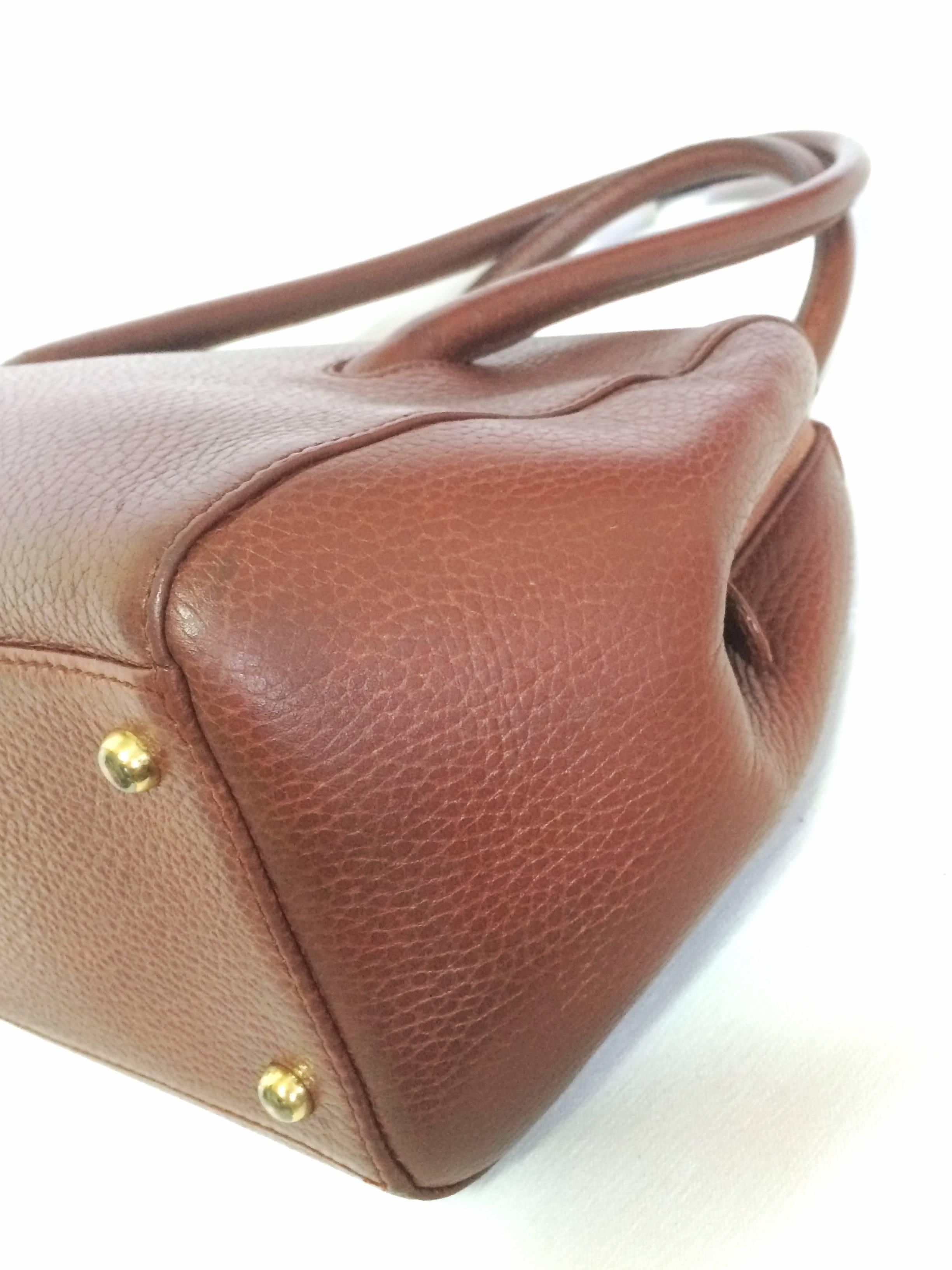 Vintage Cartier classic brown leather handbag with logo.  les must de Cartier 2
