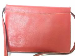 Vintage Valentino Garavani red pigskin shoulder clutch bag with logo stitch mark