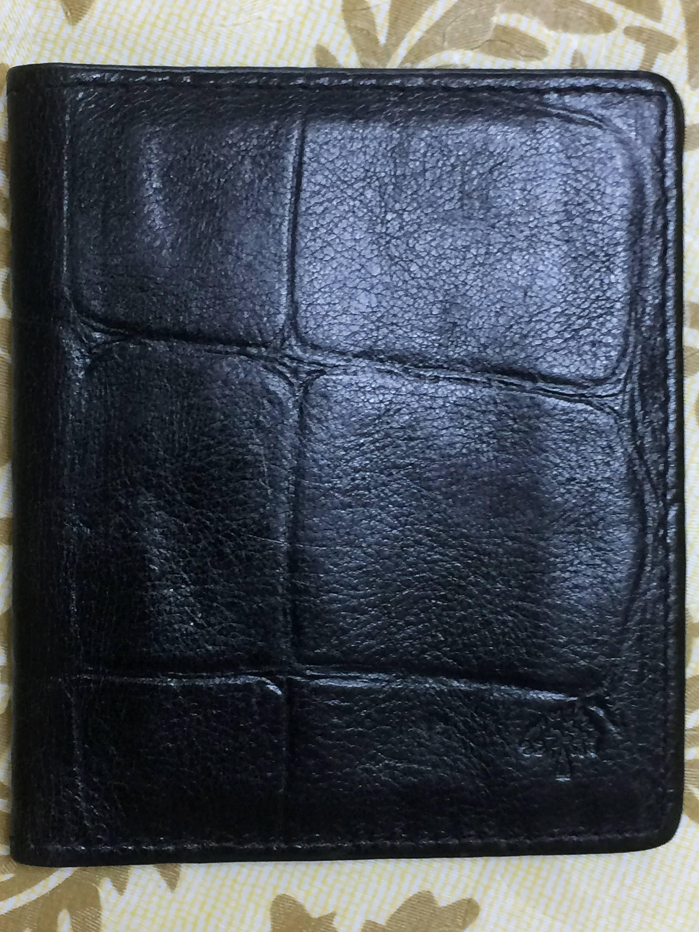 Black Vintage Mulberry croc embossed black leather card case, bill case with gold logo For Sale