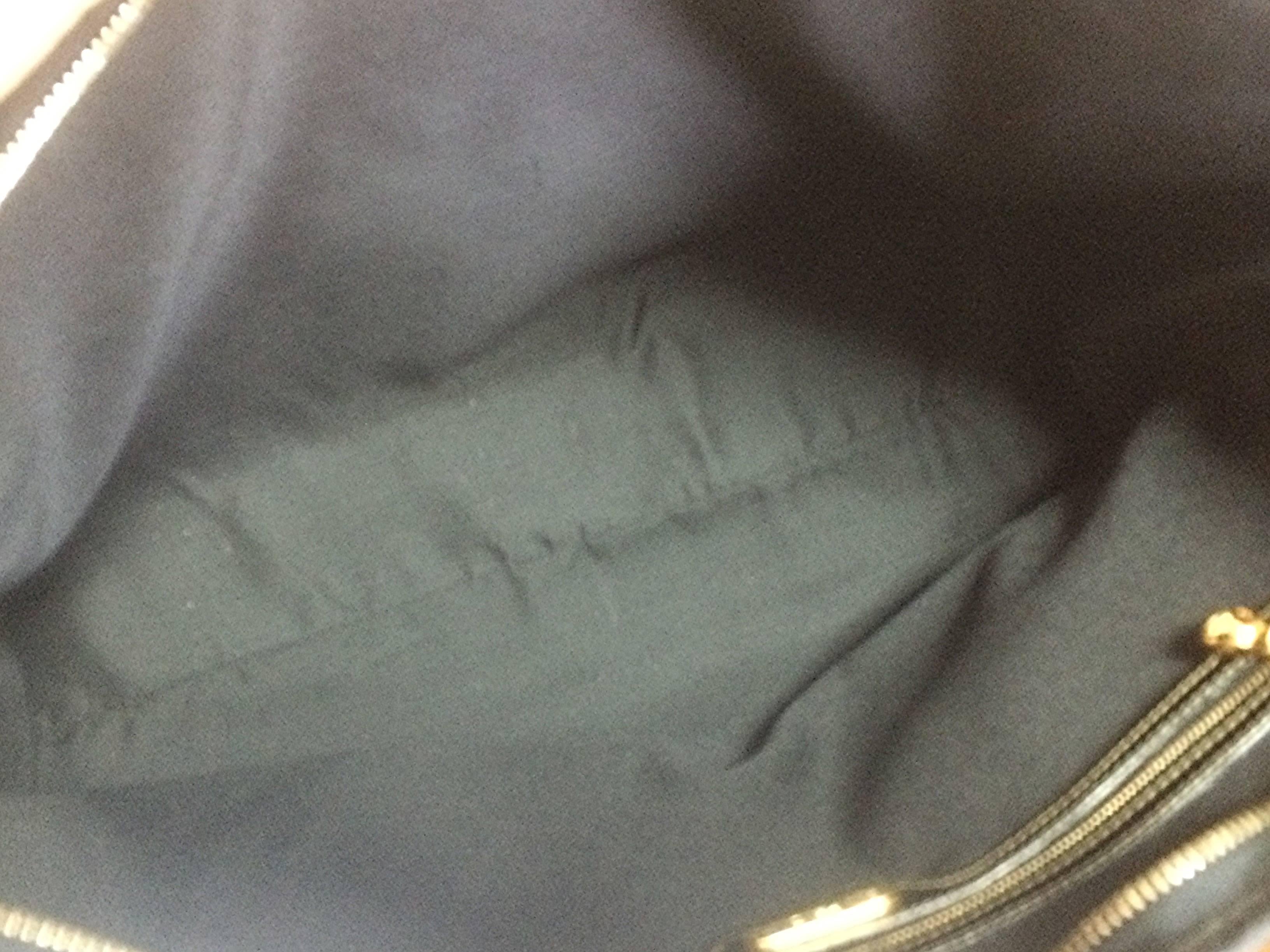 Vintage FENDI classic pecan stripe pattern shopper tote bag with black leather. 1