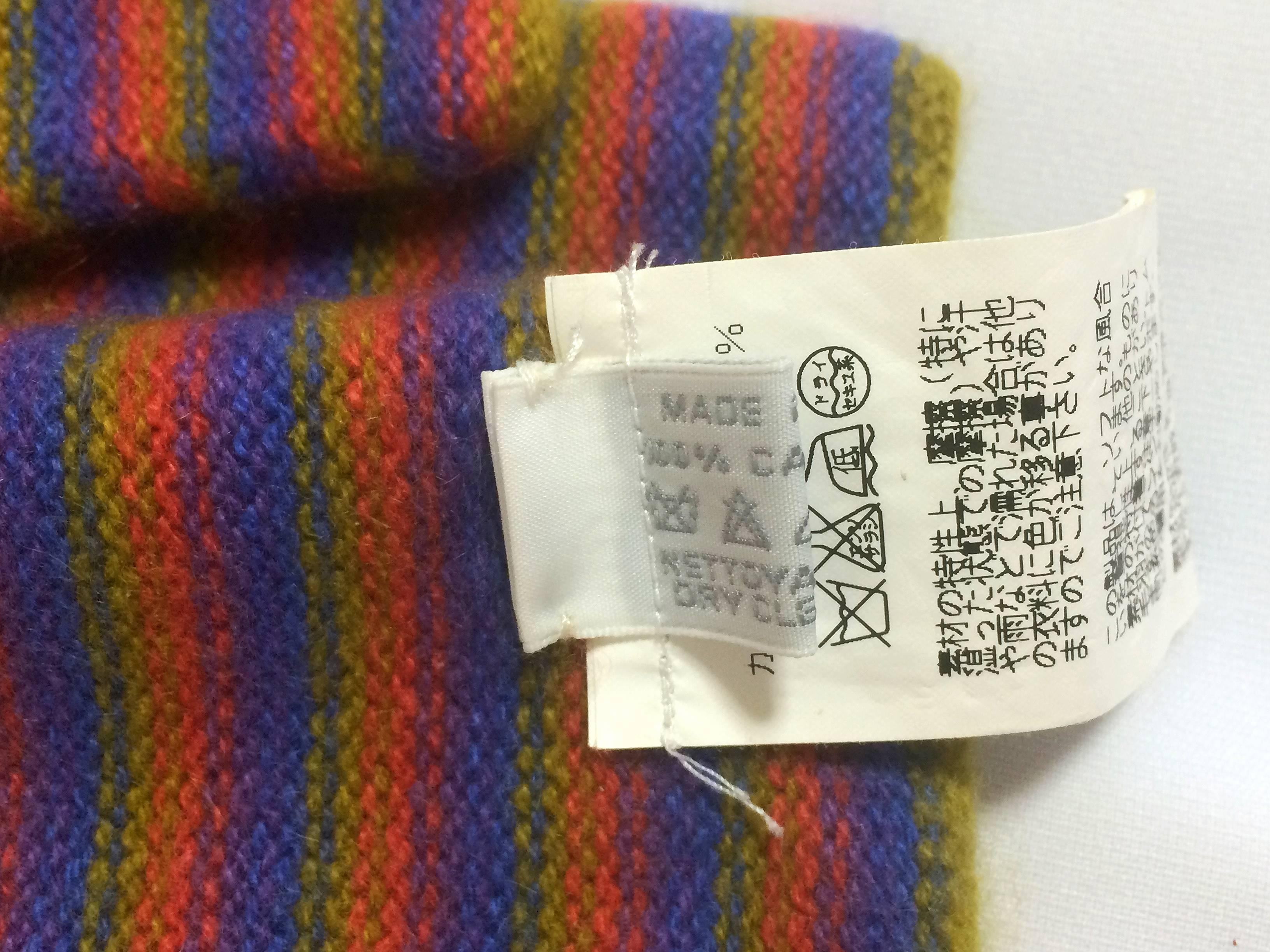 Hermes 100% Cashmere kids, baby scarf and hat in multiple color stripe 1