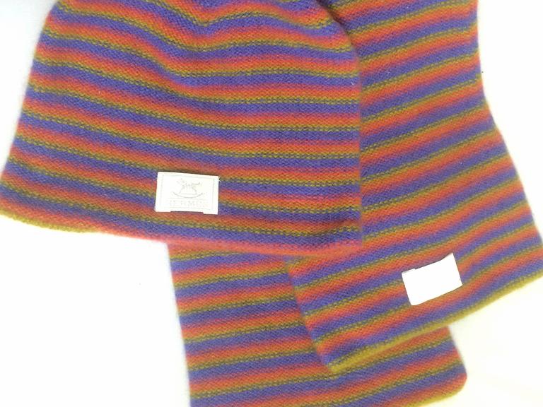 Hermes Multicolor Striped Hat Hermes Hats – pennypincherboutique main image 3