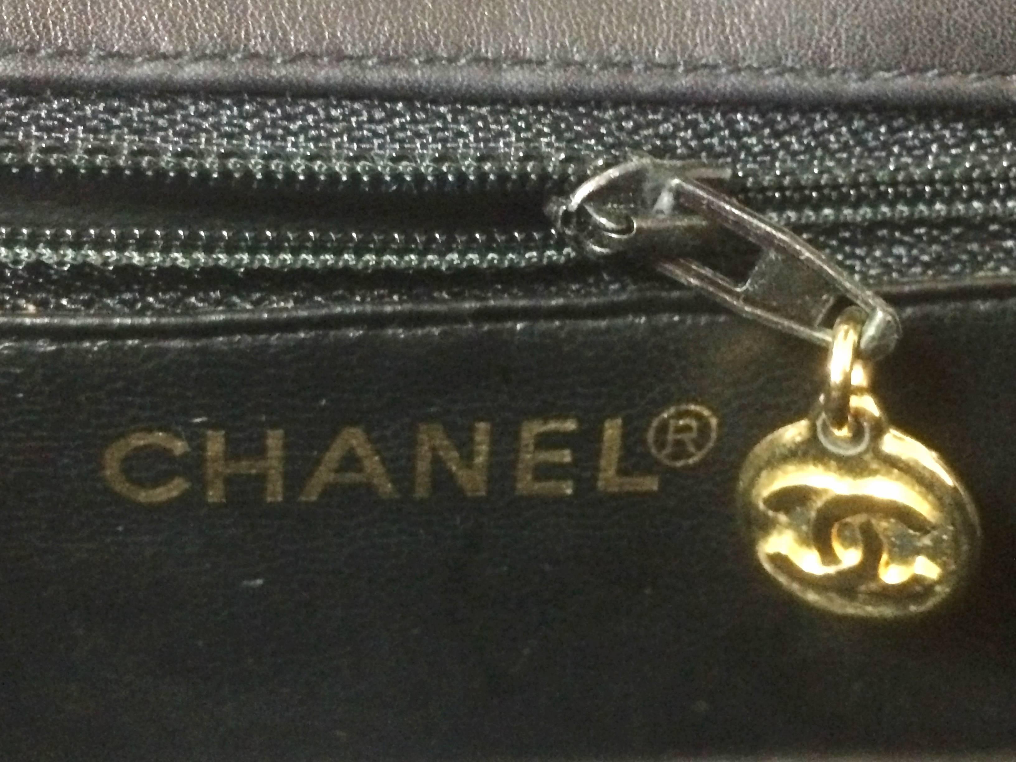 MINT. Vintage CHANEL square black lambskin waist purse, fanny pack with belt.  5