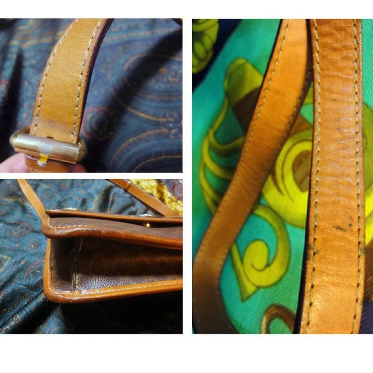 Women's Vintage Celine iconic macadam blaison pattern shoulder bag with golden motifs.