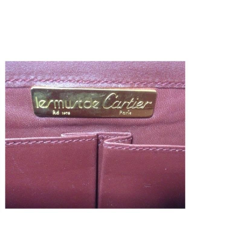 Vintage Cartier double flap envelope classic shoulder bag. Must de Cartier line. For Sale 1