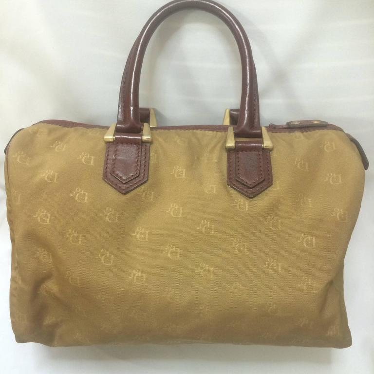 Vintage Christian Dior beige handbag purse in logo jacquard and wine ...