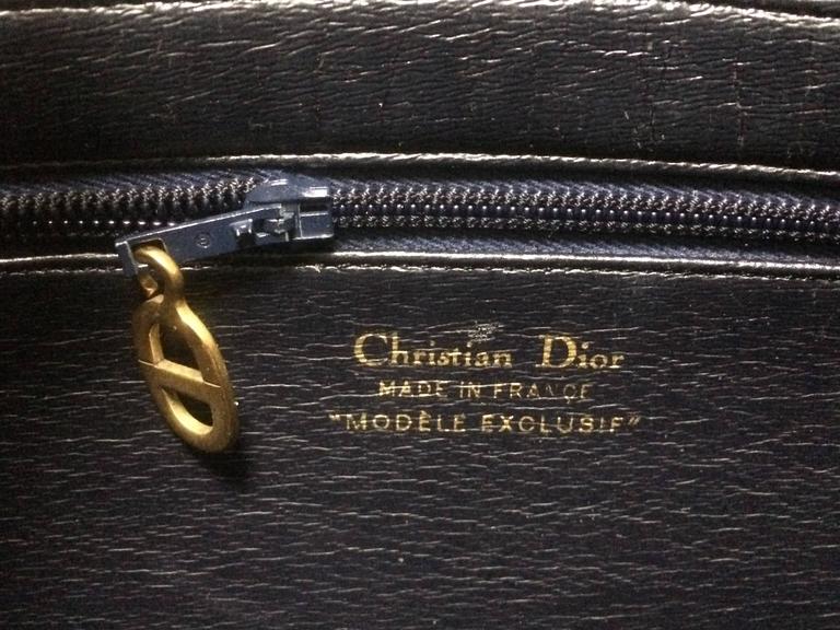 Vintage Christian Dior navy leather shoulder bag with CD motif. MODELE  EXCLUSIF at 1stDibs | modèle exclusif