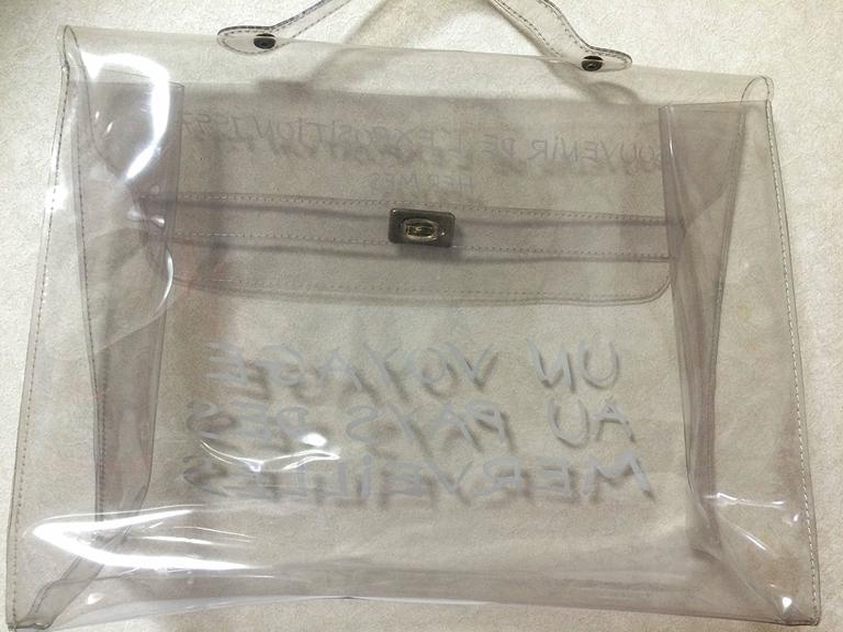 Vintage Hermes a rare transparent clear vinyl Kelly bag, Japan limited